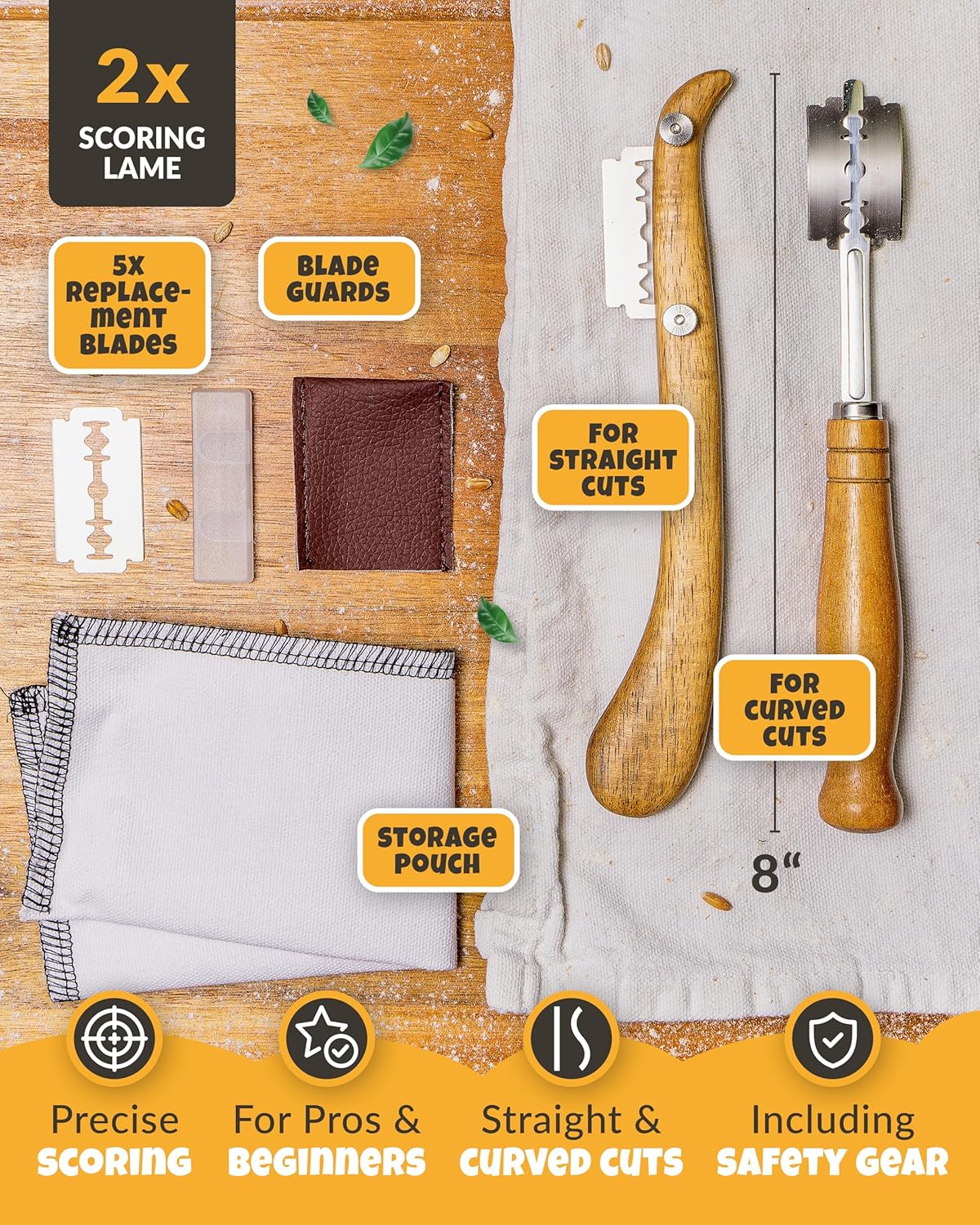 2pcs Set Bread Lame with 5 Blades