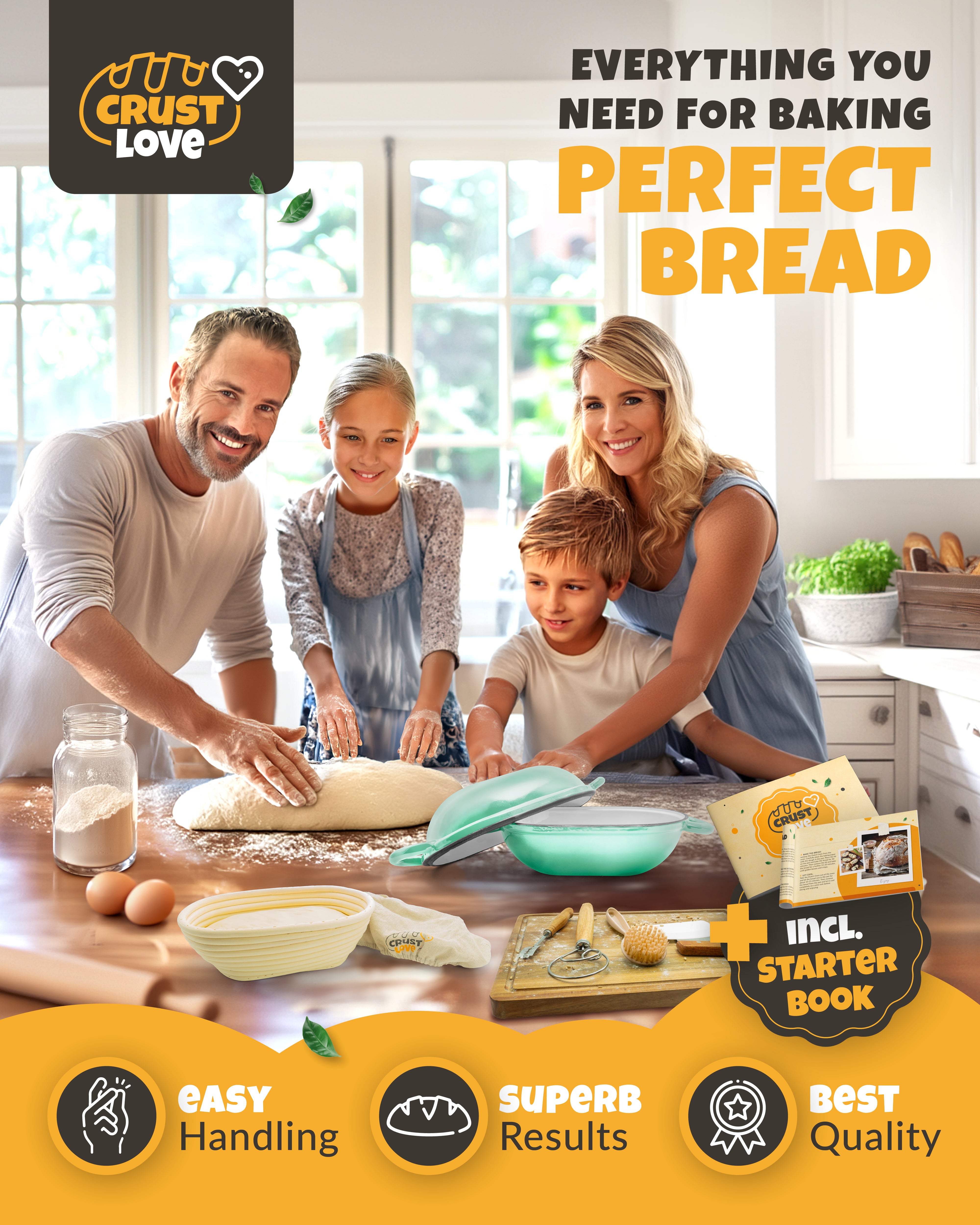 2QT Enamel Oval Dutch Oven Baking Set – Green Finish