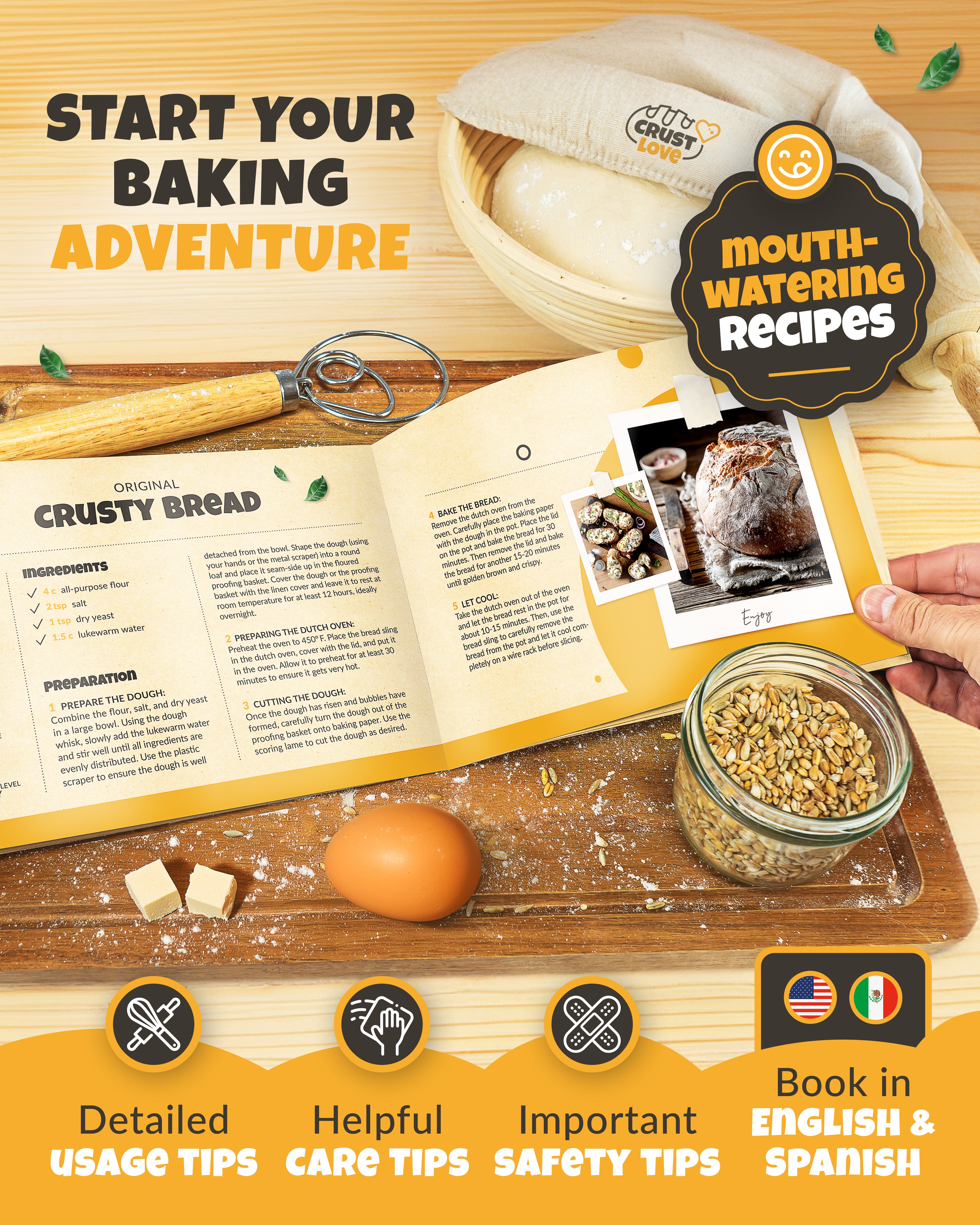 5QT Enamel Dutch Oven Baking Set – White Finish