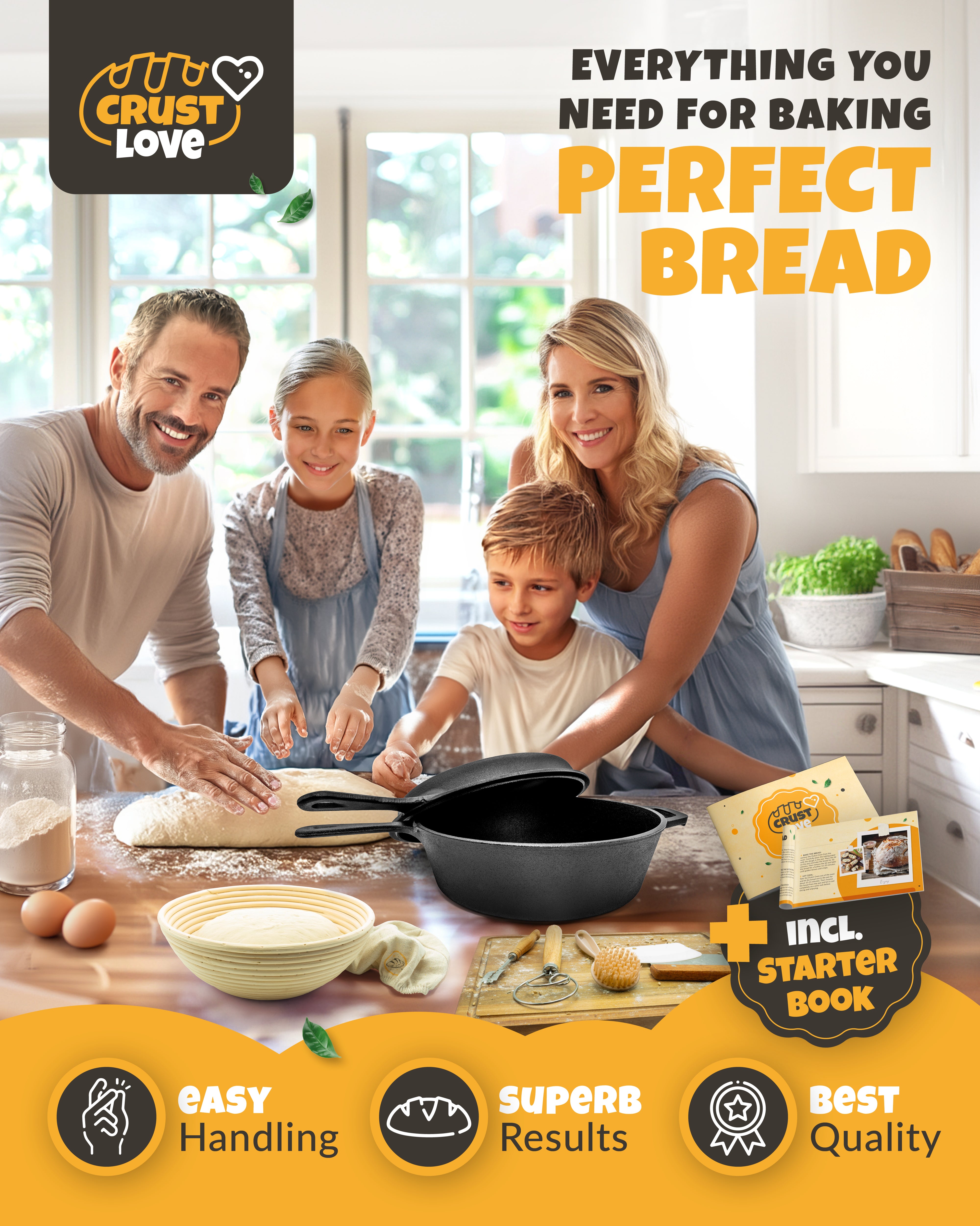3.2QT Cast Iron Bread Pan – Black Finish