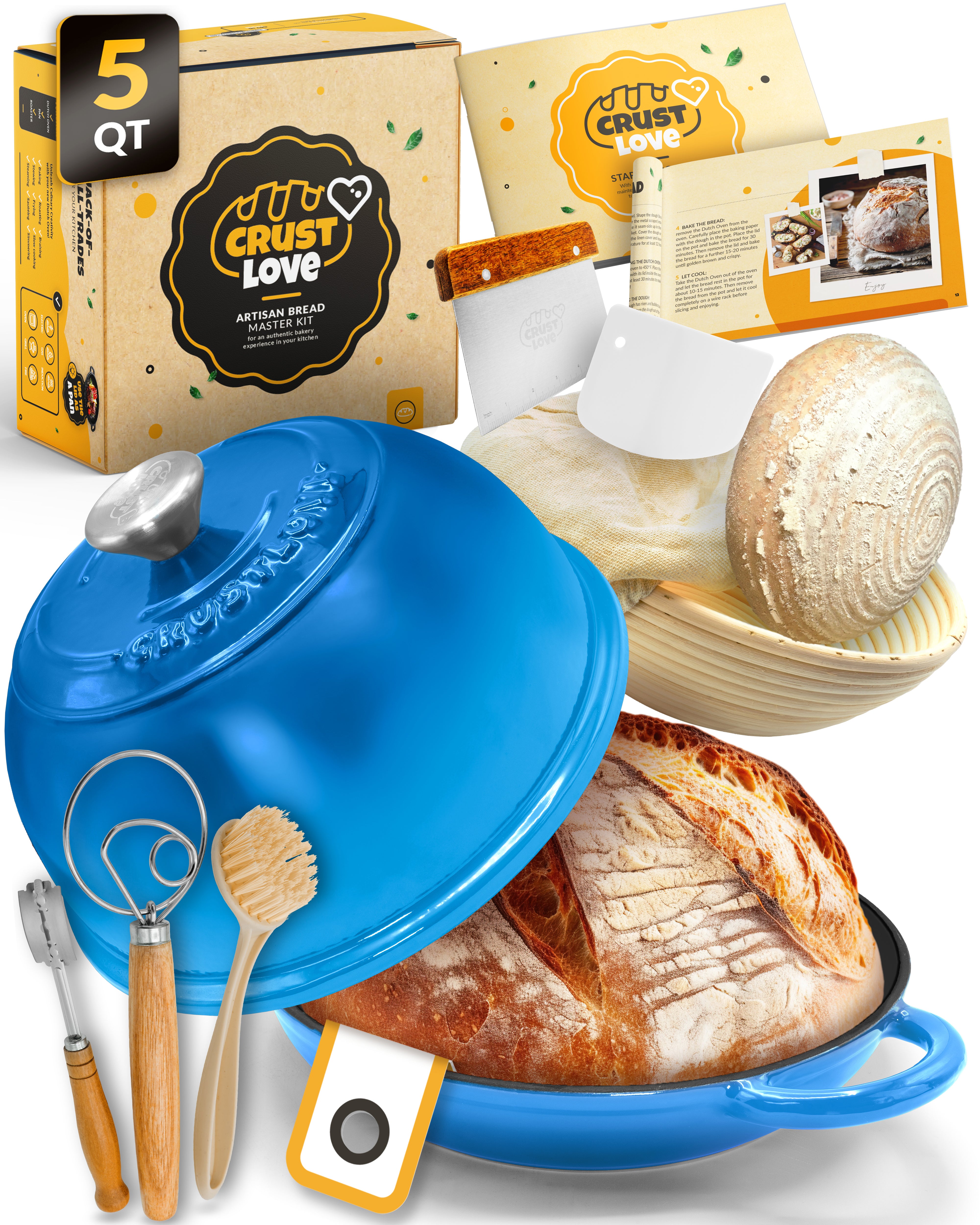 5QT Enamel Bread Dome Baking Set – Blue Finish